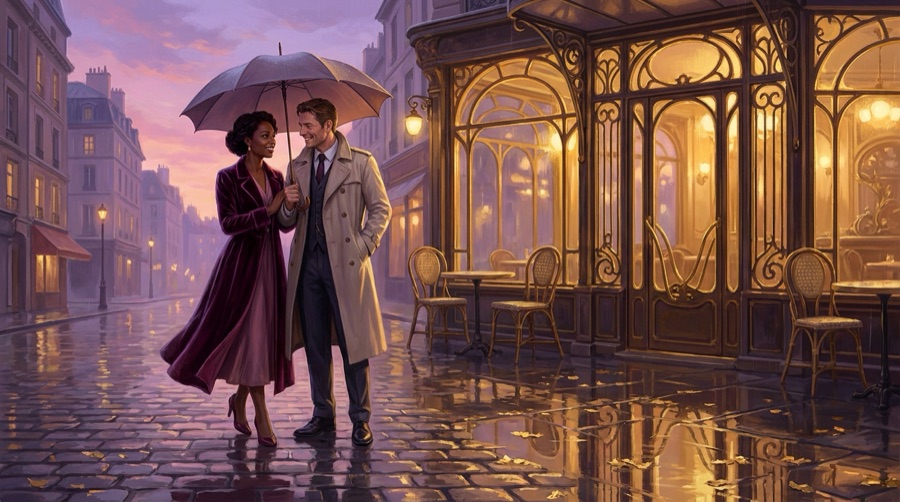 Illustration d'un couple, exemple de livre personnalisé pour couple